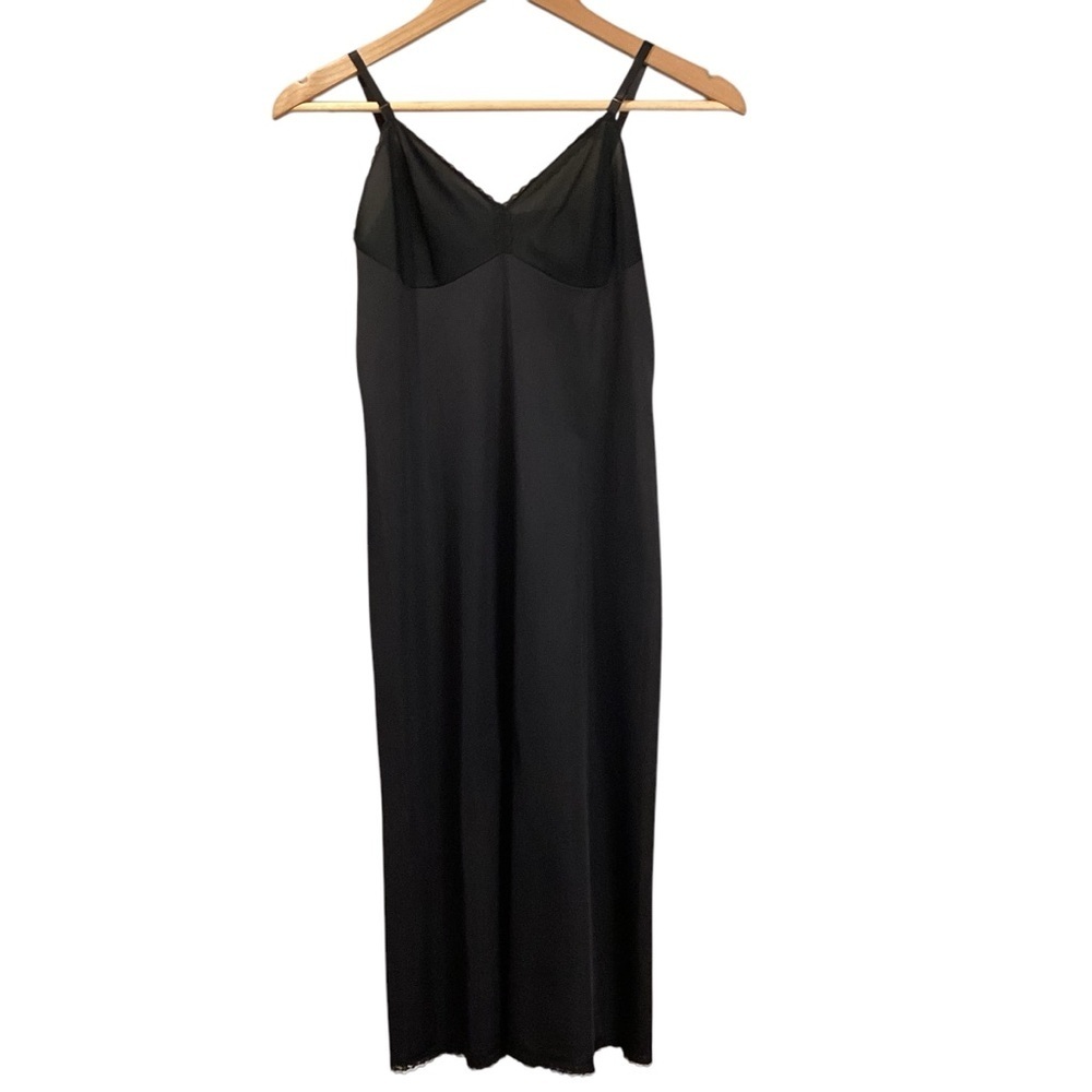 Vintage Vanity Fair Black Slip Dress Antron Nylon Size‎ 32